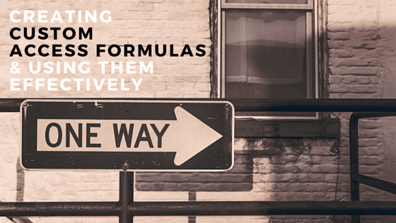 Creating Custom Microsoft Access Formulas and Using Them Effectively