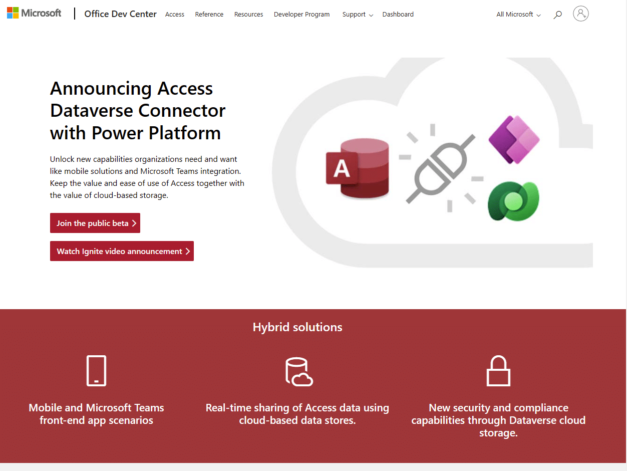 Access dataverse connector is now available to test
