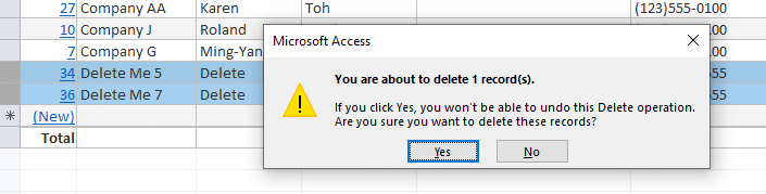 Understanding how Access deletes records